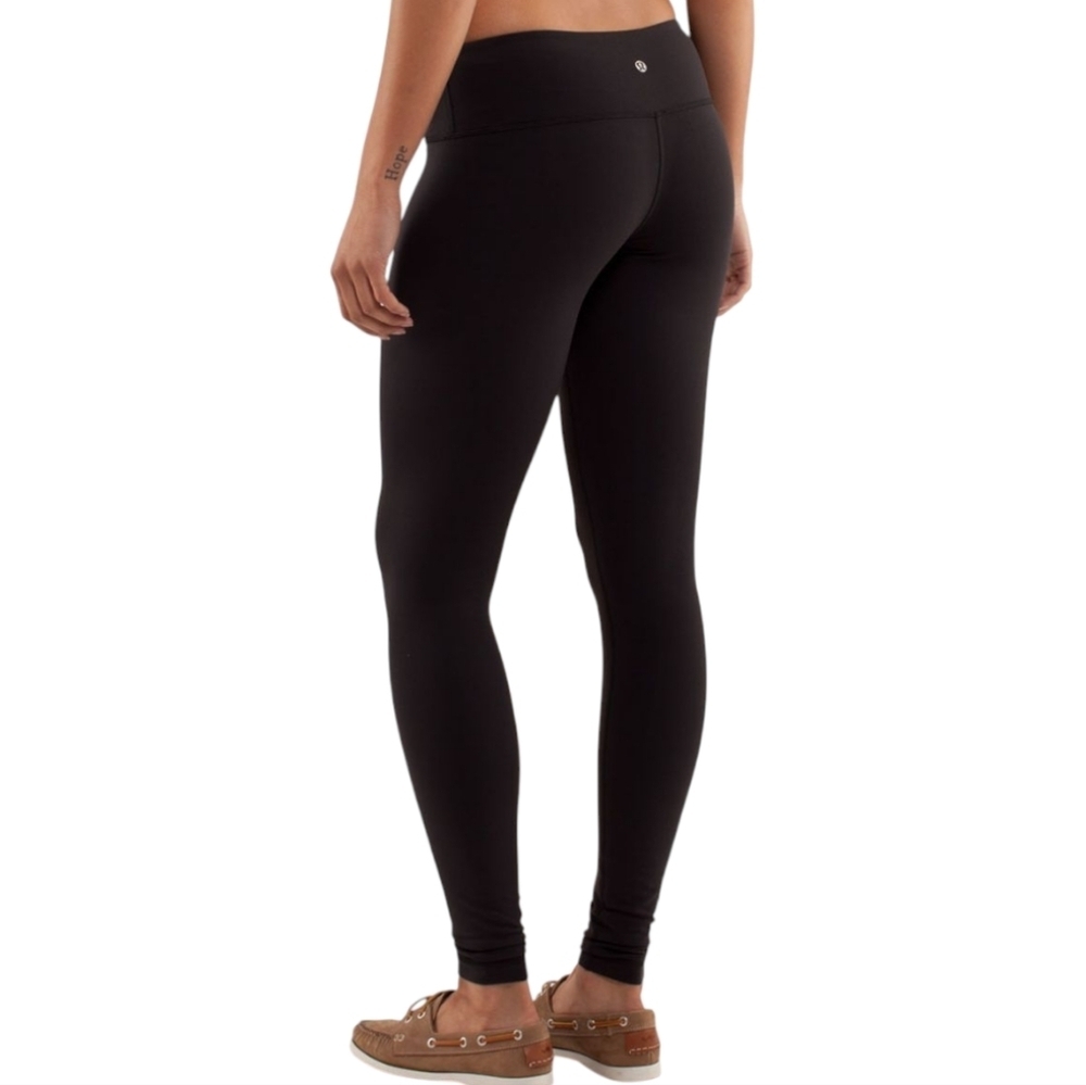 Lululemon Wunder Under Leggings Black Stretch Women 8 Low Rise Athletic